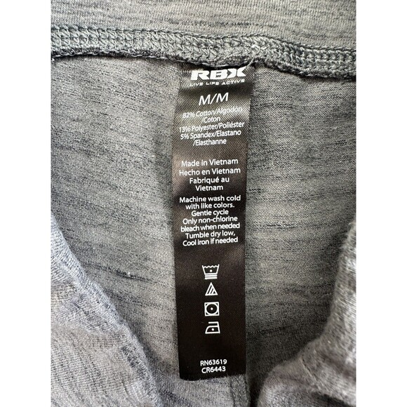 RBX Capri Leggings Women's Medium Gray White Pull On Elastic Waistband High Rise - Picture 4 of 9